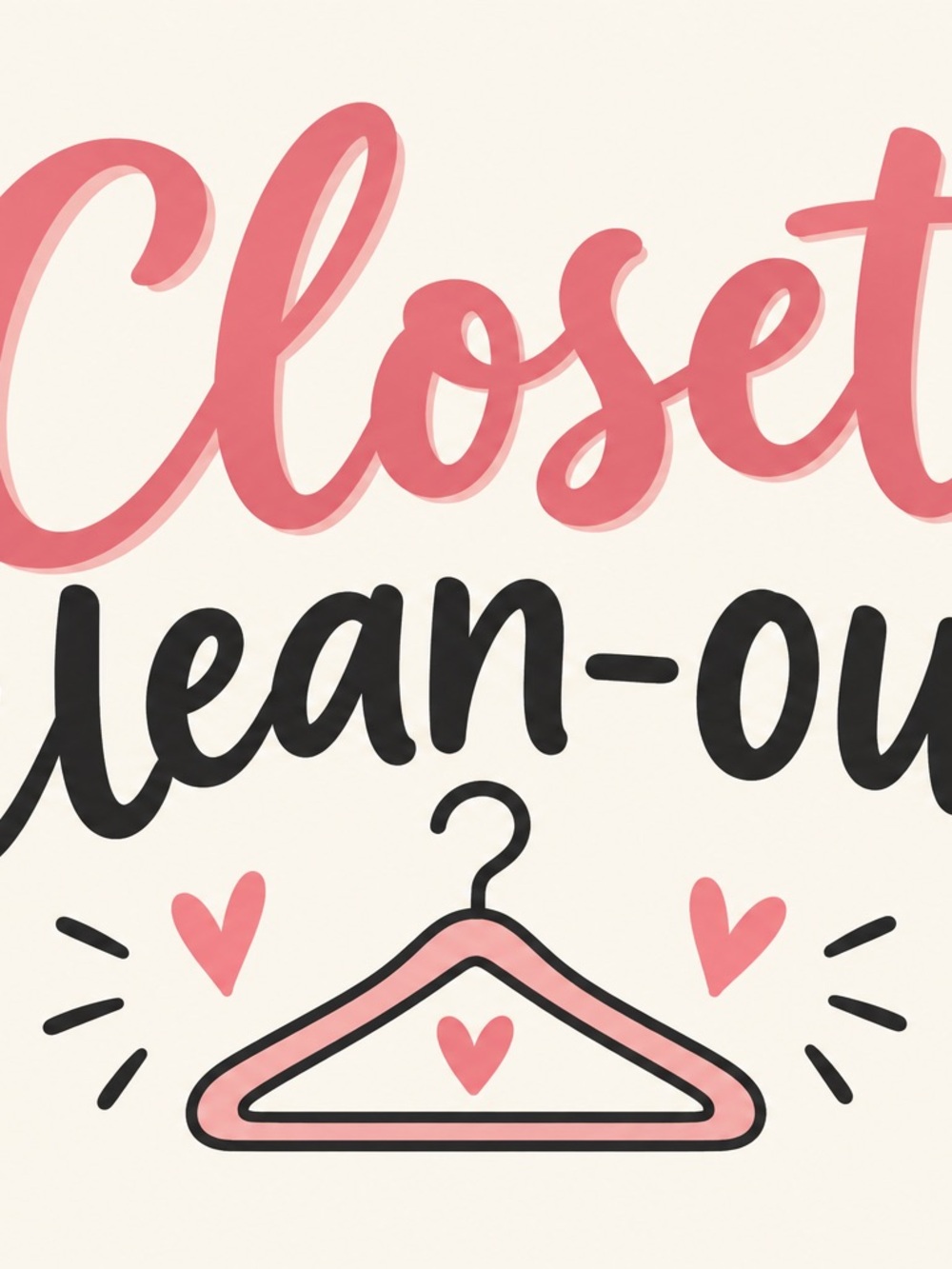 Source Unknown Pink & Black Closet Clean-Out Decorative Sign